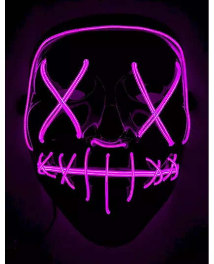 Fuchsiafarget LED-maske for voksne