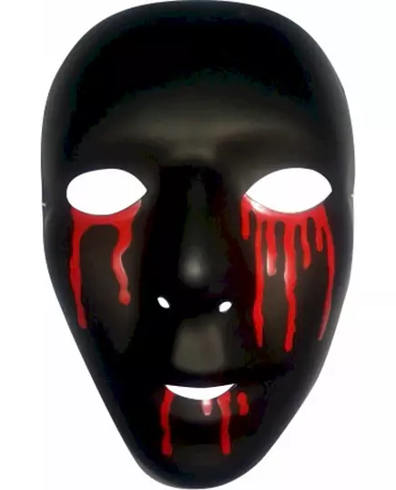 Black mask with tears of blood for men Halloween