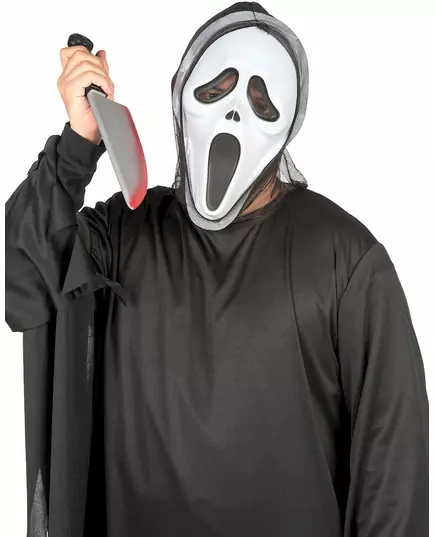 Black and white plastic mask adult psychopath killer