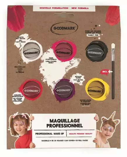 Professional water-based makeup palette, girl theme, 6 x 4 g