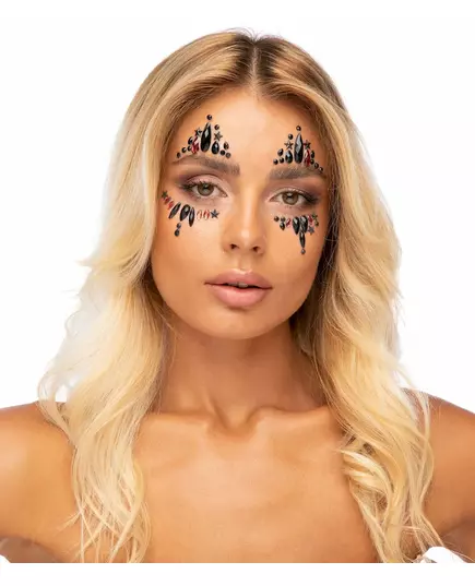 Selvklebende rhinestones med onde harlekin-ansikt
