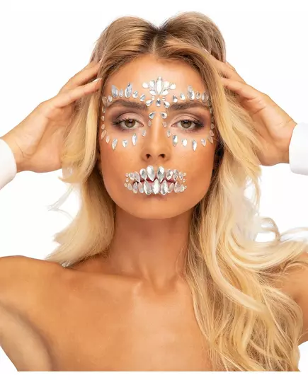 Skeleton face adhesive rhinestones