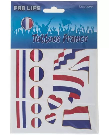 Midlertidige tatoveringer for Frankrike/Nederland-supportere