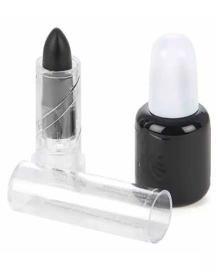 Black nail polish and lipstick for adults for Halloween