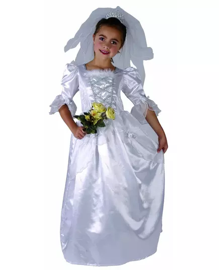Jentebrudekostyme med slør, Størrelse: 10–12 år (130–140 cm)
