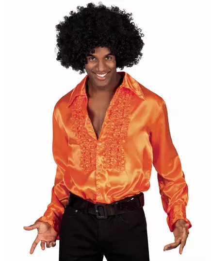 Oransje discoskjorte for menn, Størrelse: M(50/52)