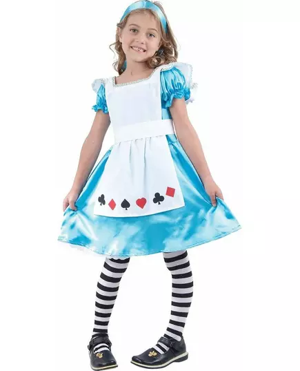 Alice-kostyme til jenter, Størrelse: 7–9 år (120–130 cm)