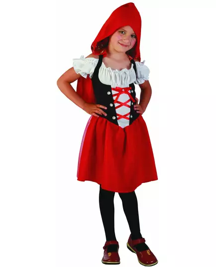 Klassisk Rødhette-kostyme til jenter, Størrelse: 10–12 år (130–140 cm)
