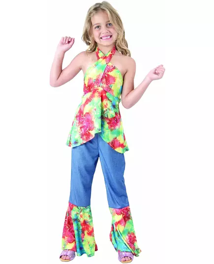Hippiejentekostyme, Størrelse: 10–12 år (130–140 cm)