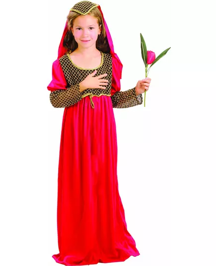 Juliet-kostyme til jenter, Størrelse: 7–9 år (120–130 cm)