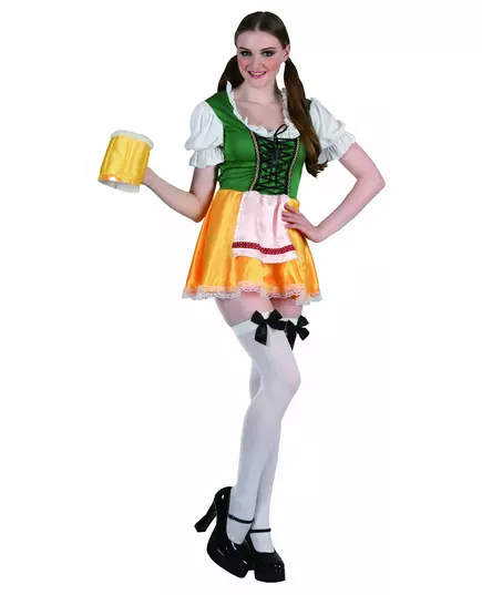Yellow and green Bavarian costume for women, Size: Medium/Large
