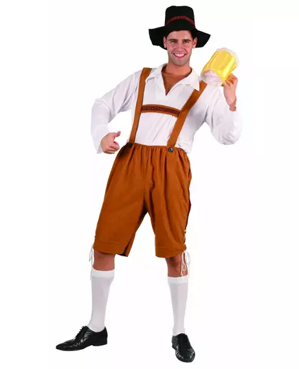 Yellow Bavarian costume for men, Size: Large