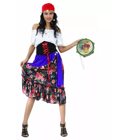 Women's floral bohemian costume, Size: Small