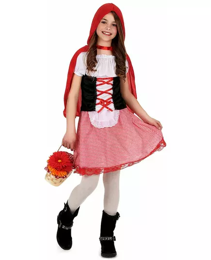 Grunnleggende Rødhette-kostyme til jenter, Størrelse: 10–12 år (130–140 cm)