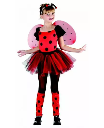 Red ladybug costume with tutu for girls, Size: 10-12 years (130-140 cm)