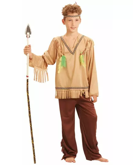 Indisk kostyme med frynser og V-hals for gutter, Størrelse: 13–14 år (140–152 cm)