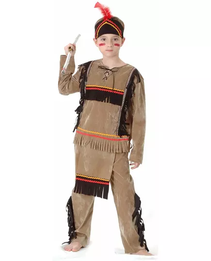 Lysebrunt indisk kostyme til gutter, Størrelse: 10–12 år (130–140 cm)