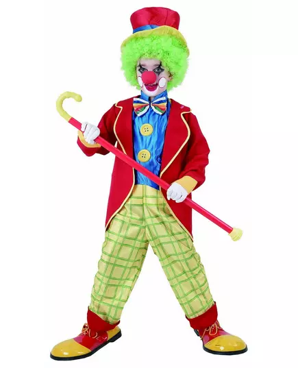Funny clown costume for boys, Size: 10-12 years (130-140 cm)
