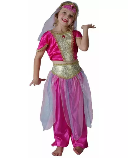 Pink oriental dancer costume for girls, Size: 7-9 years (120-130 cm)