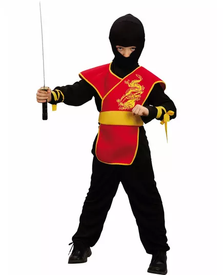 Ninja-tunikakostyme til gutter, Størrelse: 10–12 år (130–140 cm)