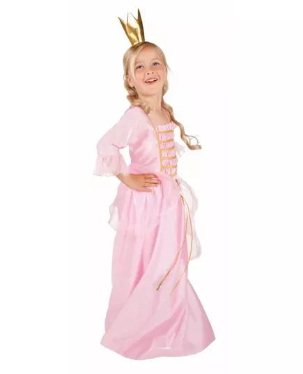 Pink and gold princess costume for girls, Size: 4-6 years (110-120 cm)