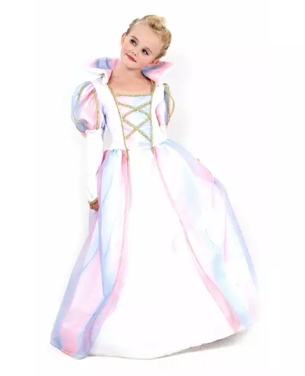 Flerfarget prinsessekostyme til jenter, Størrelse: 10–12 år (130–140 cm)