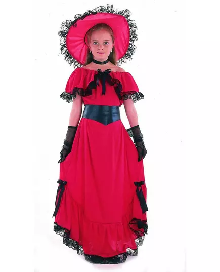 Scarlett Red-kostyme til jenter, Størrelse: 7–9 år (120–130 cm)