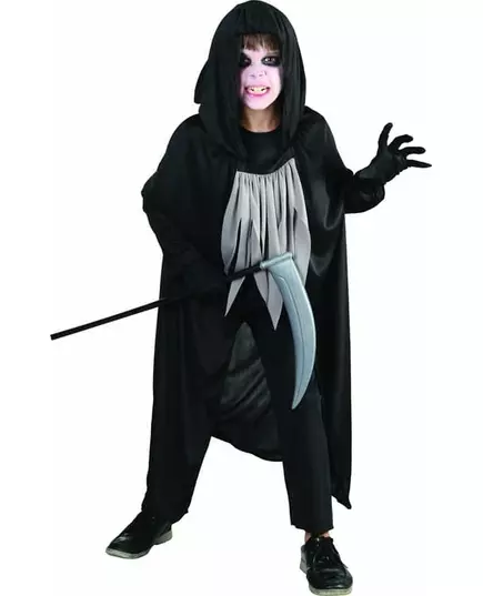 Grim Reaper-kostyme til barn Halloween, Størrelse: 4–6 år (110–120 cm)