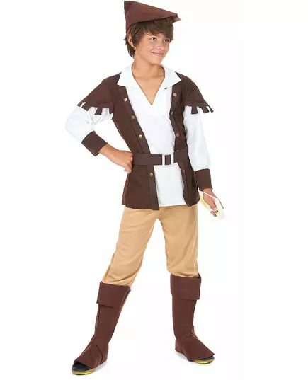 Brown and beige woodland boy costume, Size: 10-12 years (130-140 cm)