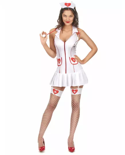 Sexy nurse costume with pockets for women, Size: Small