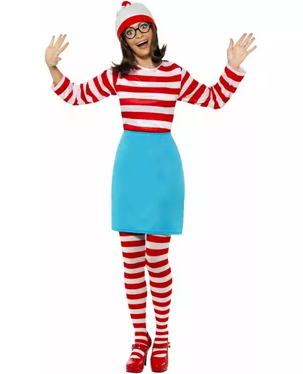 Hvor er Wally?-kostyme til kvinner, Størrelse: X-Small