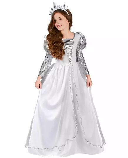 Princess costume with veil for girls, Size: 7-9 years (120-130 cm)
