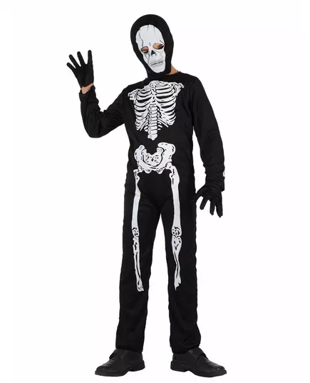 Barnas Halloween-skjelettkostyme, Størrelse: 7–9 år (130–145 cm)