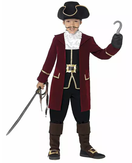 Boy's pirate captain costume, Size: 10-12 years (145/158 cm)