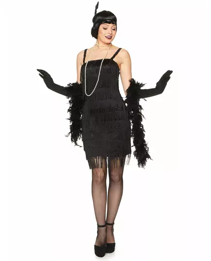 Black Charleston costume for women from the 20s, Size: Large