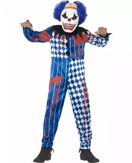 Harlekinklovnekostyme til barn Halloween, Størrelse: 13–15 år