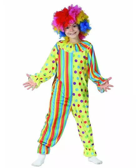 Colorful clown costume for children, Size: 7-9 years (120-130 cm)