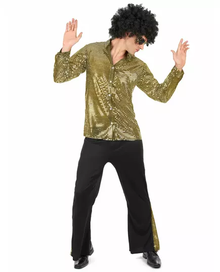 Men's Gold Sequin Disco Costume, Size: Small