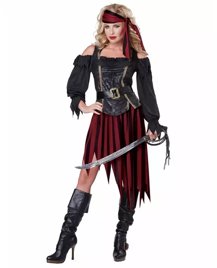 Rebelsk piratkostyme for kvinner, Størrelse: X-Small (36/38)