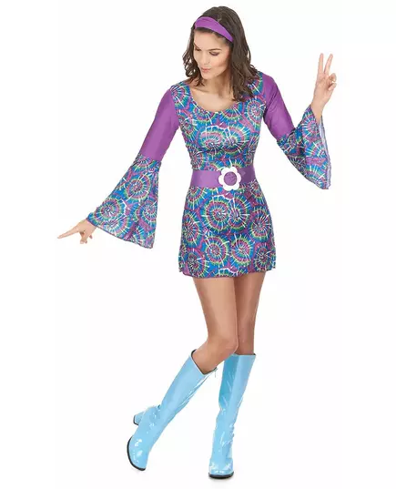 Women's psychedelic hippie costume, Size: X-Large