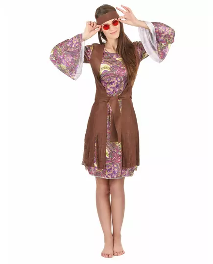Women's paisley pattern hippie costume, Size: Medium/Large