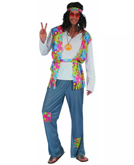 Herrekostyme med hippie-denimeffekt, Størrelse: Large