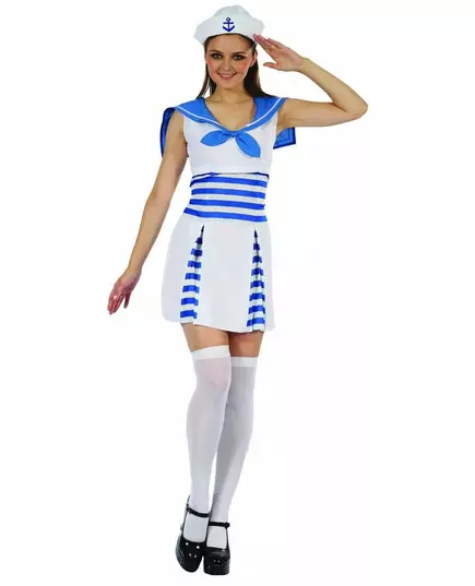 Women's striped sailor dress costume, Size: Medium