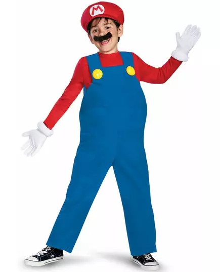 Mario Deluxe barnekostyme, Størrelse: 10–12 år (137 – 149 cm)