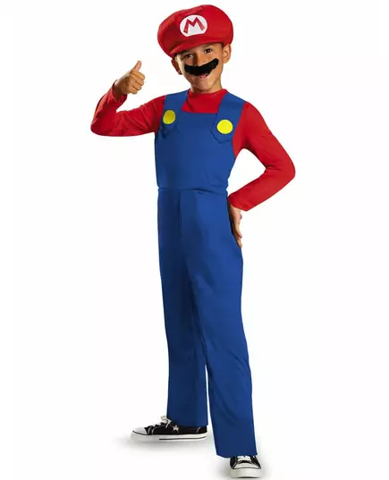 Mario-kostyme til barn, Størrelse: 7–8 år (124–136 cm)