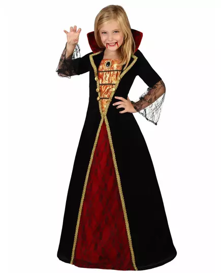 Elegant Halloween-vampyrjentekostyme, Størrelse: 10–12 år (145–160 cm)