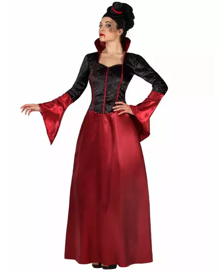 Red and black vampire costume for women Halloween, Size: X-Large