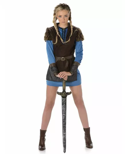 Blue Viking costume for women, Size: Medium