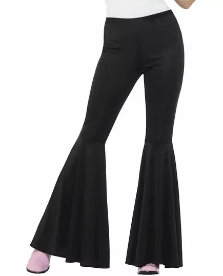 Women's black elephant leg disco pants, Size: Small/Medium