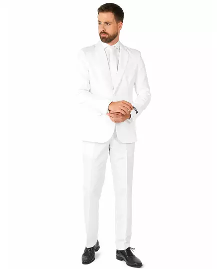 Mr. Solid hvit dress til menn Suitmeister, Størrelse: Large (EU 52-54)